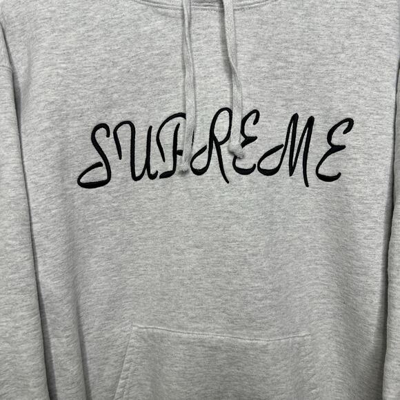 Supreme Script Hooded Pullover “Ash Grey” SS23 - Picture 2 of 11